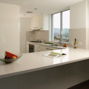 A view of a kitchen area, white cabinetry architecture, countertop, cuisine classique, interior design, kitchen, product design, real estate, room, gray