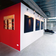 A view of the paints used within the exhibition, white