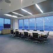 An interior view of the Lumley General Insurance ceiling, conference hall, daylighting, interior design, office, real estate, gray