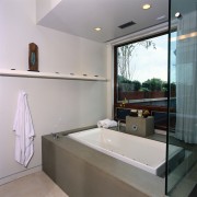 Interior view of the homes bath tub and bathroom, interior design, property, real estate, room, gray