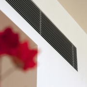 A view of an air conditioning vent in product design, white, gray