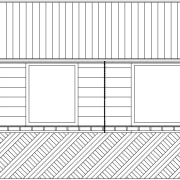 A view of the homes northern elevation. - angle, architecture, area, design, furniture, home fencing, line, pattern, product, product design, structure, white