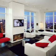 Ten foot window frames 180 degree views, the interior design, living room, real estate, room, gray