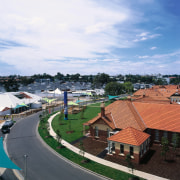 View of Parkville Gardens, being used as the city, real estate, residential area, roof, sky, tree, white