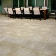 A view of some paving. - A view chair, floor, flooring, furniture, hardwood, laminate flooring, table, tile, wall, wood, wood flooring, gray