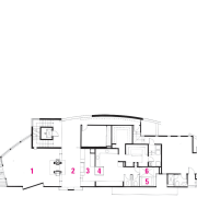 1.Bedroom, 2.Office, 3.Entertainment room, 4.light well, 5.bathroom, 6.shower angle, architecture, area, design, diagram, drawing, elevation, facade, floor plan, home, house, line, plan, product design, property, residential area, structure, white