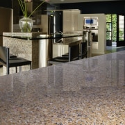 view of this kitchen featuring samsung staron pantagnoia floor, flooring, hardwood, interior design, laminate flooring, lobby, tile, wood flooring, gray