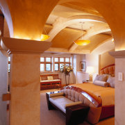 view of the column arches in the central architecture, ceiling, daylighting, estate, floor, home, interior design, living room, lobby, real estate, room, suite, wall, brown