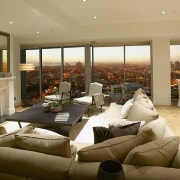 A view of a Far East Consortium apartment apartment, ceiling, estate, home, interior design, living room, property, real estate, brown, orange