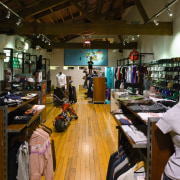 Interior view of retail clothing shop. - Interior boutique, retail, brown