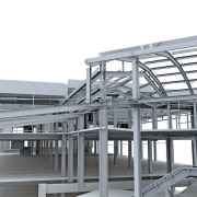 CAD diagram of structural steel framework. - CAD engineering, steel, structure, gray, white