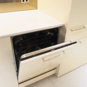 view of this kitchen in yve apartments featuring drawer, furniture, home appliance, kitchen, kitchen appliance, kitchen stove, oven, product, product design, white