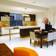 A view of a NSD home. - A dining room, interior design, kitchen, living room, real estate, room, table, white