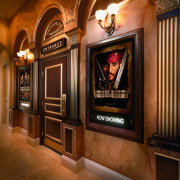 view of the themed cinema hallway recreated by entertainment, interior design, lobby, brown