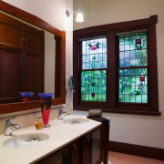 view of the bathroom featuring dante solid timber countertop, home, interior design, kitchen, real estate, room, window, red, gray