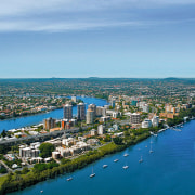 View of harbour and city with tall apartment aerial photography, bird's eye view, city, cityscape, daytime, metropolis, metropolitan area, panorama, sky, skyline, tourism, tourist attraction, urban area, teal