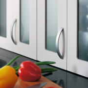 view of this kitchen featuring white granite benchtop, interior design, product design, window, white, gray