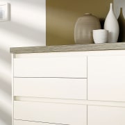 A view ofsome laninex benchtops. - A view chest of drawers, drawer, furniture, product, product design, sideboard, white