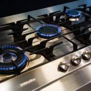 A view of a stainless kitchen by Steelfort electronics, product, black