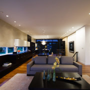 A view of a home designed by Streeter apartment, architecture, ceiling, home, interior design, lighting, living room, lobby, real estate, room, gray