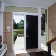 view of the pella architect series door with architecture, door, home, house, interior design, real estate, window, gray, black