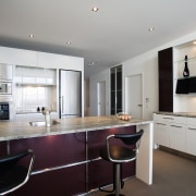 A view of a kitchen by Fyfe Kitchens cabinetry, countertop, cuisine classique, interior design, kitchen, real estate, room, gray, black