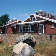 A view of some interior and exterior paints cottage, estate, facade, home, house, property, real estate, residential area, roof, siding, teal