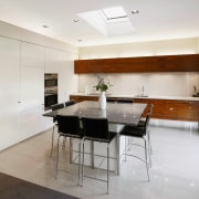 view of this award winning kitchen featuring stainless ceiling, countertop, floor, interior design, kitchen, real estate, room, table, white