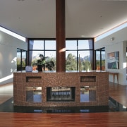 A view of the wooden flooring used within floor, flooring, house, interior design, living room, real estate, gray