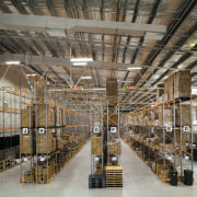 A view of the roofing. - A view building, factory, industry, warehouse, gray