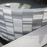 A view of the louvres. - A view architecture, building, daylighting, line, material, metal, steel, structure, gray