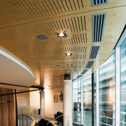 A view of the timber used in the architecture, ceiling, daylighting, home, interior design, lobby, roof, brown
