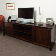 A view of some furniture from Nobelwood. - desk, furniture, sideboard, table, white, black, gray