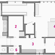 legend: 1 master bath, 2 closets, 3 dressing architecture, area, design, diagram, drawing, floor plan, line, pattern, plan, product, product design, square, text, white