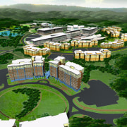 plan view of the grounds and nuilding layout aerial photography, bird's eye view, city, estate, landscape, metropolitan area, mixed use, residential area, suburb, urban design, water resources, green