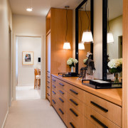 view of the master bedroom  and corrodor cabinetry, ceiling, countertop, interior design, kitchen, room, gray, brown