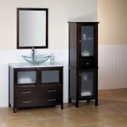 view of Ronbows bathroom collection of feestanding vanities bathroom, bathroom accessory, bathroom cabinet, chest of drawers, drawer, furniture, plumbing fixture, product, product design, sink, gray