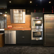 view of this kitchen designed by yellow fox cabinetry, countertop, home appliance, interior design, kitchen, refrigerator, black
