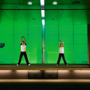 View of the mjf lighting system in the entertainment, green, light, lighting, performance, performance art, stage, green, brown