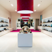 A view of a shop in Sylvia Park boutique, exhibition, interior design, retail, shoe store, white