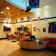 A view of a shop fitout by Ancab. ceiling, interior design, lobby, brown