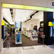 A view of a shop at Slyvia Park outlet store, retail, shopping mall, gray