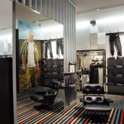 A view of a shop in Sylvia Park boutique, interior design, retail, black, white