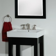 A view of some wooden cabinetry from Strasser bathroom, bathroom accessory, bathroom cabinet, furniture, plumbing fixture, product design, sink, tap, gray