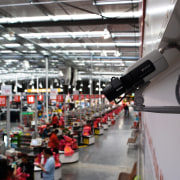 A view of a Vision security camera. - factory, industry, manufacturing, gray, black
