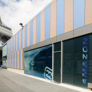 A view of some construction by Symonite New architecture, building, corporate headquarters, facade, structure, gray, black