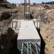 A view of some construction work by Reocco construction, sky, structure, wall, black
