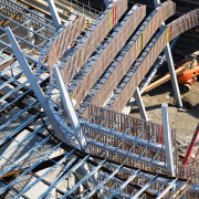 A view of some work by Auckland Steel. architecture, building, construction, landmark, metal, metropolis, steel, structure, urban area, black, white