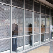 A view of some windows from Origin Windows. cage, door, facade, glass, window, white, gray