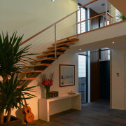 A view of some building materials from OneSteel apartment, architecture, ceiling, daylighting, estate, floor, glass, handrail, home, house, interior design, lobby, real estate, stairs, window, brown